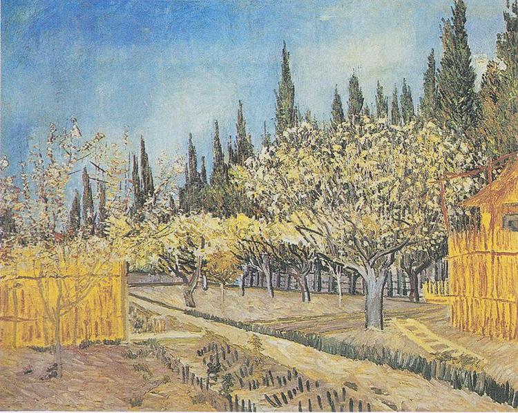 Vincent Van Gogh Flowering orchard oil painting image
